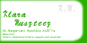 klara musztecz business card